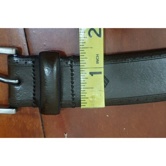 Joseph Abboud Feather Edged Laser Detail Leather Belt Size 40/100 - Picture 6 of 10